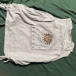 Gray Sun Graphic Top
